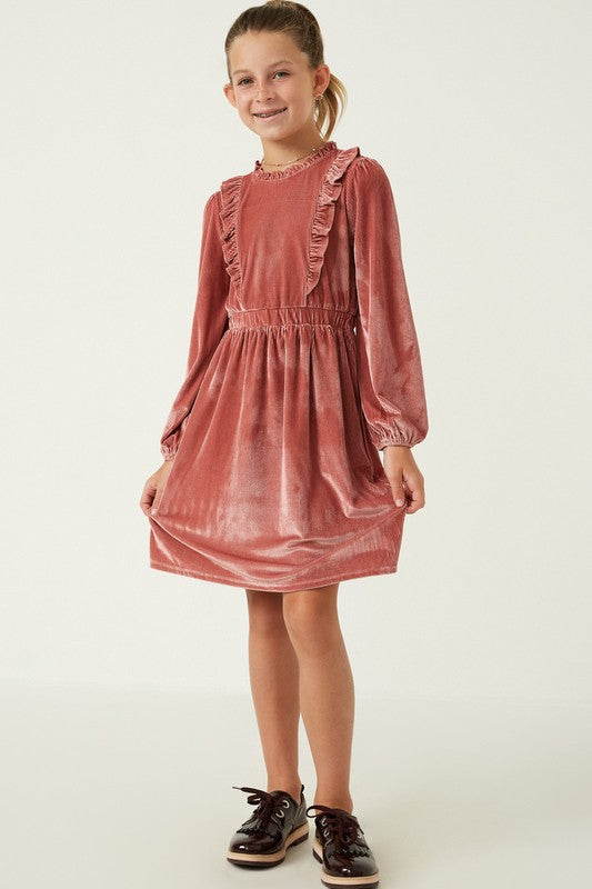 Velvet balloon sleeve discount dress