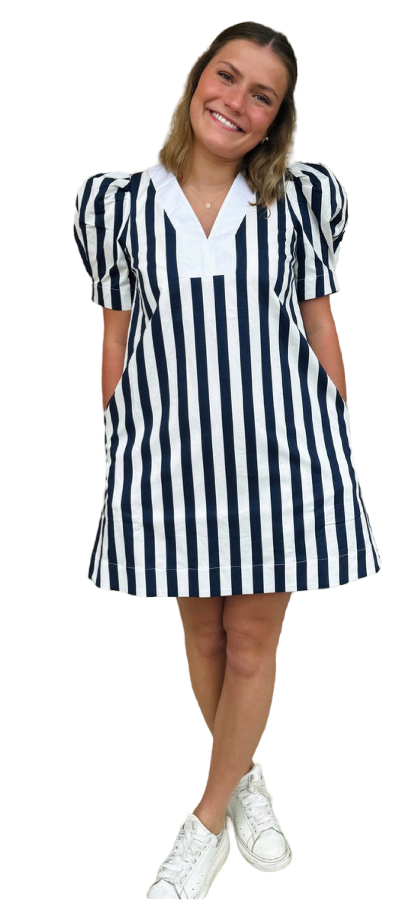 Apparel- English Factory V-Neck Puff Sleeve Dress