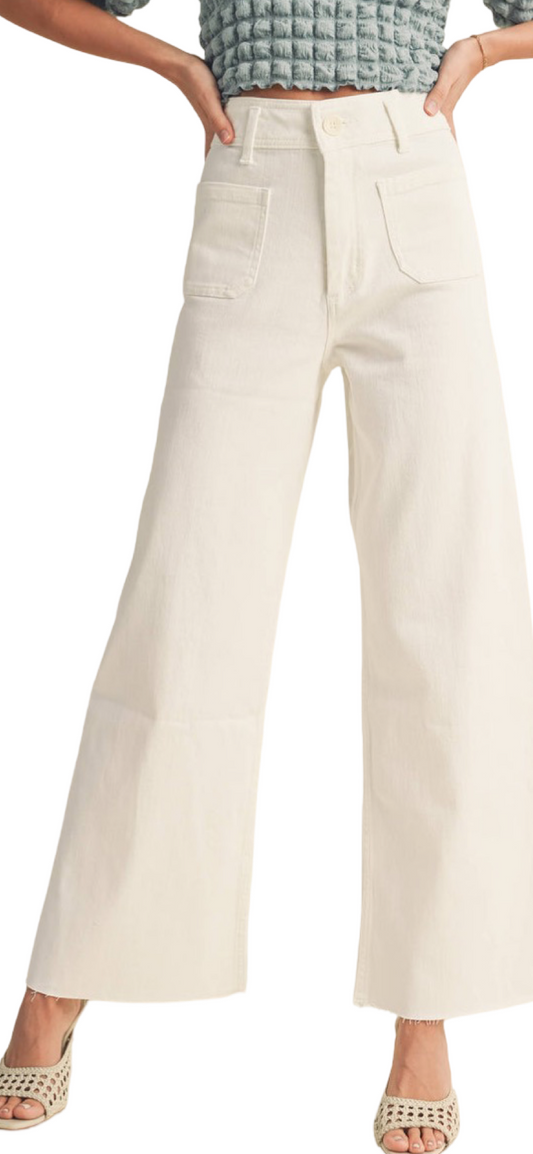 Apparel- MIOU MUSE Straight Wide Leg Pants with Front Pockets