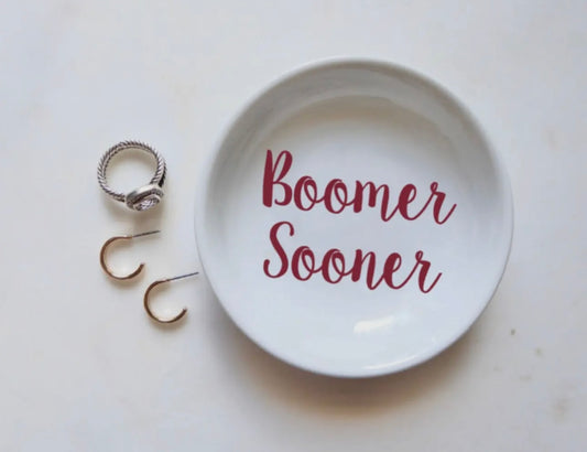 Ring Holder- CourtPerkDesign Boomer Sooner Ring Dish / University of Oklahoma