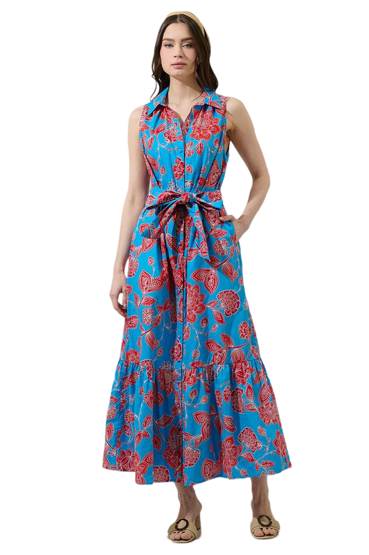 Apparel- Sugarlips Ripon Floral Collard Maxi Dress