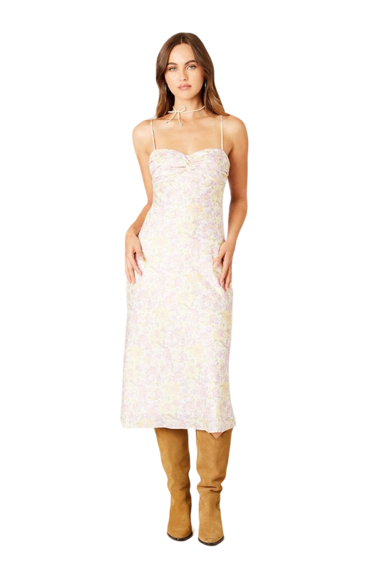 Apparel- CCLA Satin Floral Midi Dress