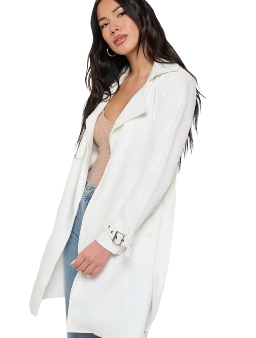 Apparel- B. Coature Faux Suede Wrap Trench