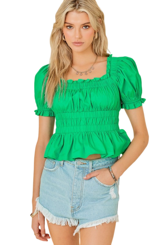 Apparel- Day+Moon Ruffle Poplin Tiered Babydoll Top