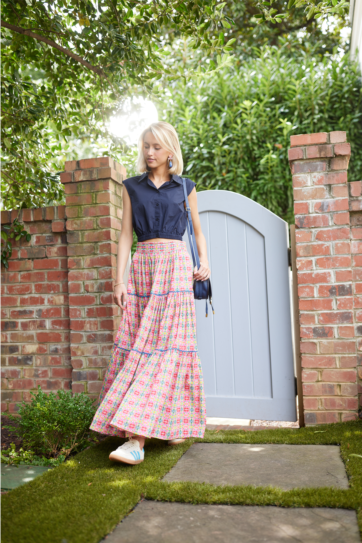 Apparel- Brooks Avenue Triple Tiered Maxi Skirt - Moroccan Pink