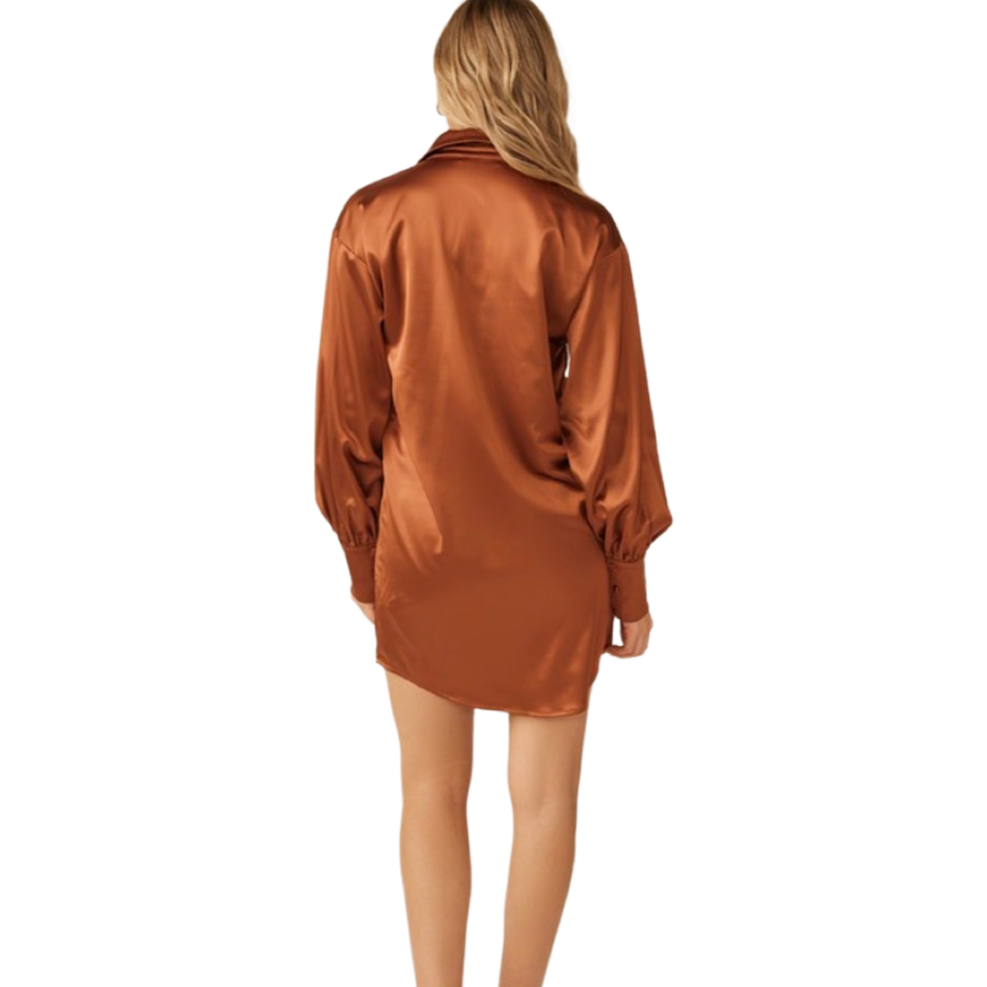 Apparel- Idem Ditto Satin Shirt Mini Dress