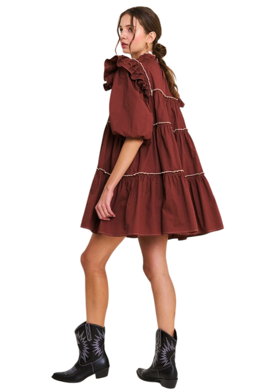 Apparel- In The Beginning Baby Doll Tiered Mini Dress