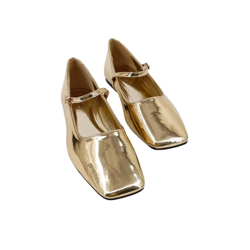 Shoes- Shu Shop Addison Gold Ballerina Flat