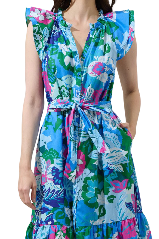 Apparel- Sugarlips Lavera Floral Button Down Midi Dress