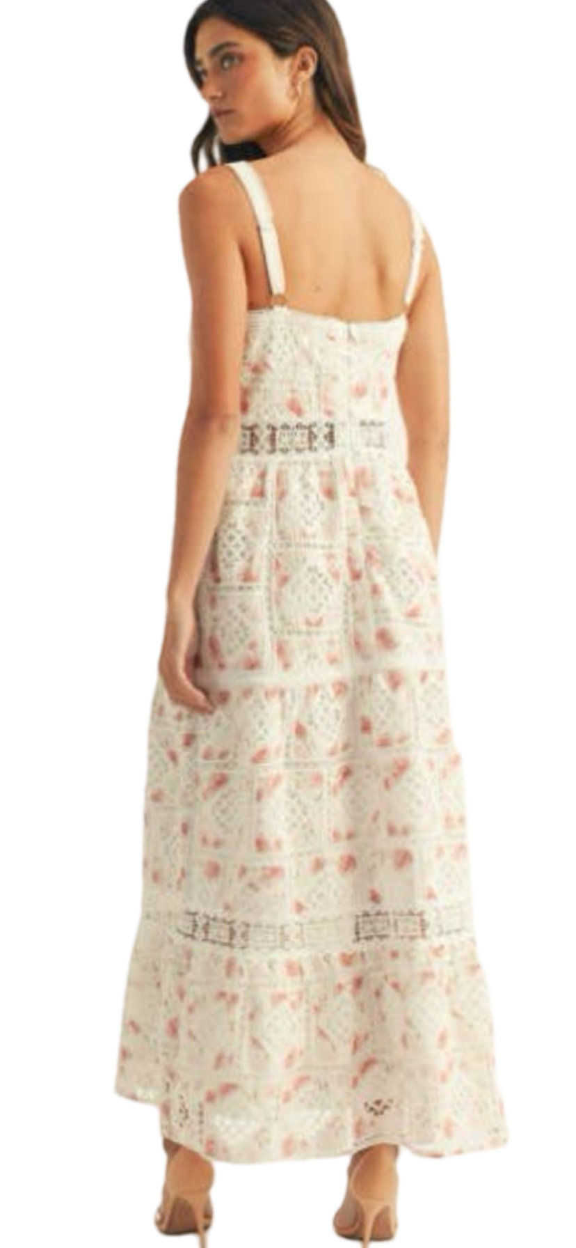 Apparel- Just Me Embroidered Detail Sleeveless Maxi Dress