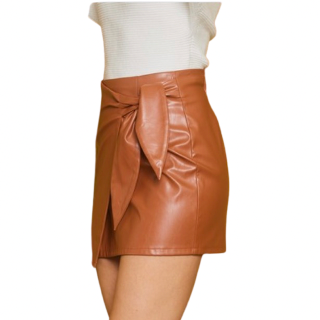 Apparel- Idem Ditto Crossover Tie Front Mini Skirt Skort