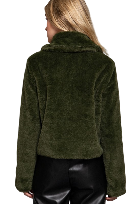 Apparel- Active Basic Toggle Front Fur Jacket