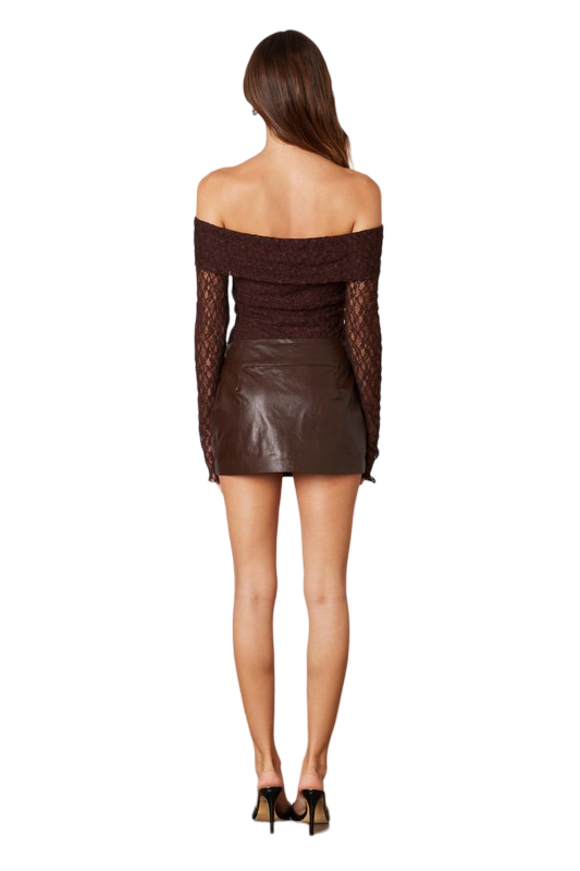 Apparel- CCLA Leather Mini Skirt With Side Zipper