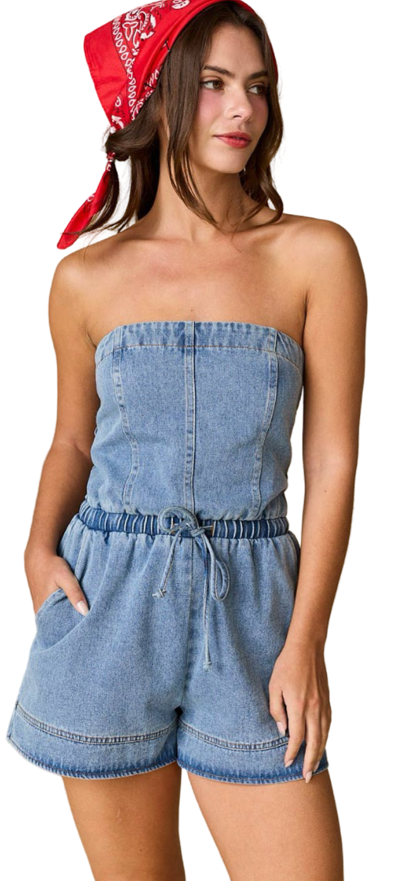 Apparel-Papermoon Hailey Tube Jean Romper