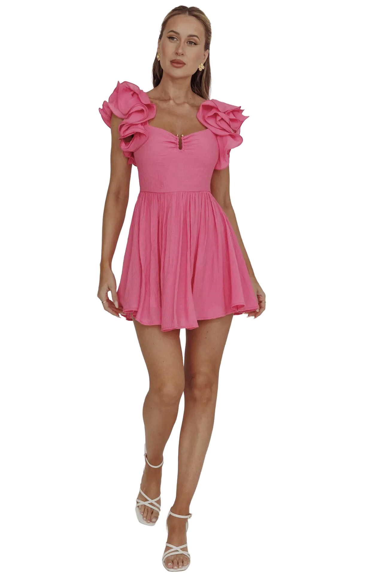 Apparel- One and Only Ruffled Sleeve Mini Dress