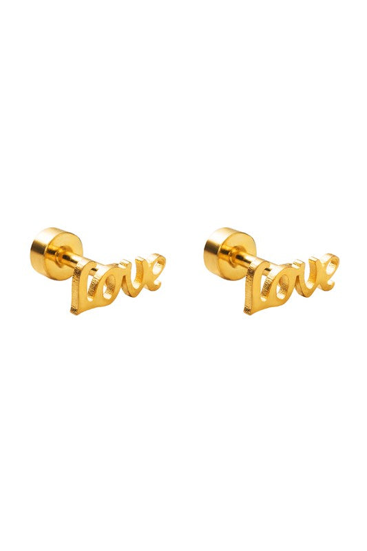 Earrings- M&E Bling 18k Stainless Steel Nap Stud Earrings