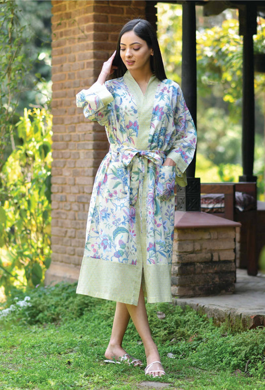 Apparel- Handprint Kerala Butter Kimono