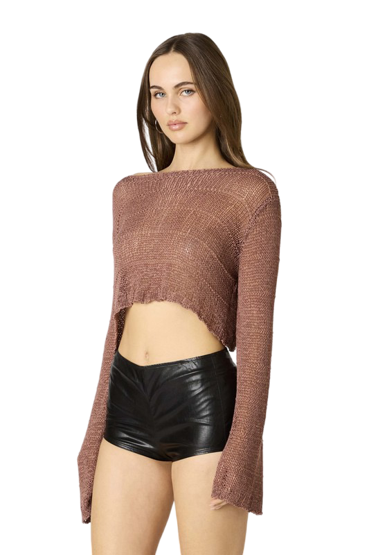 Apparel- CCLA Cropped Knit Sweater