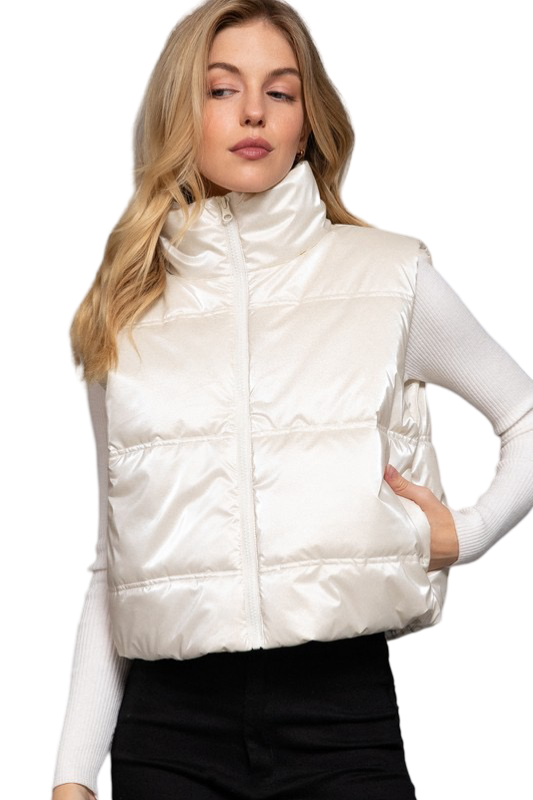 Apparel- Active Basic High Neck Zip Up Vest