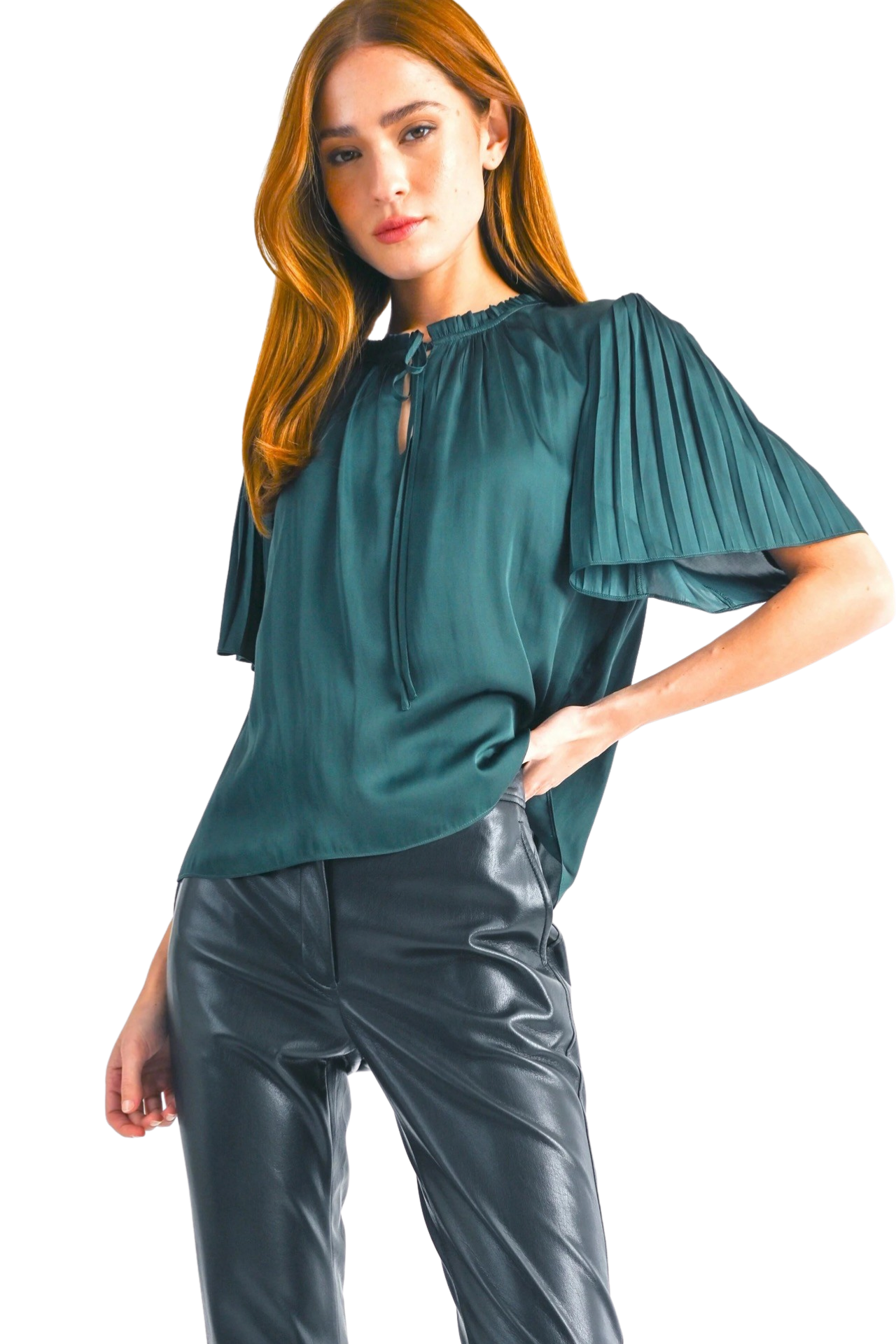 Apparel- Reset by Jane Pleated Short Sleeve Top