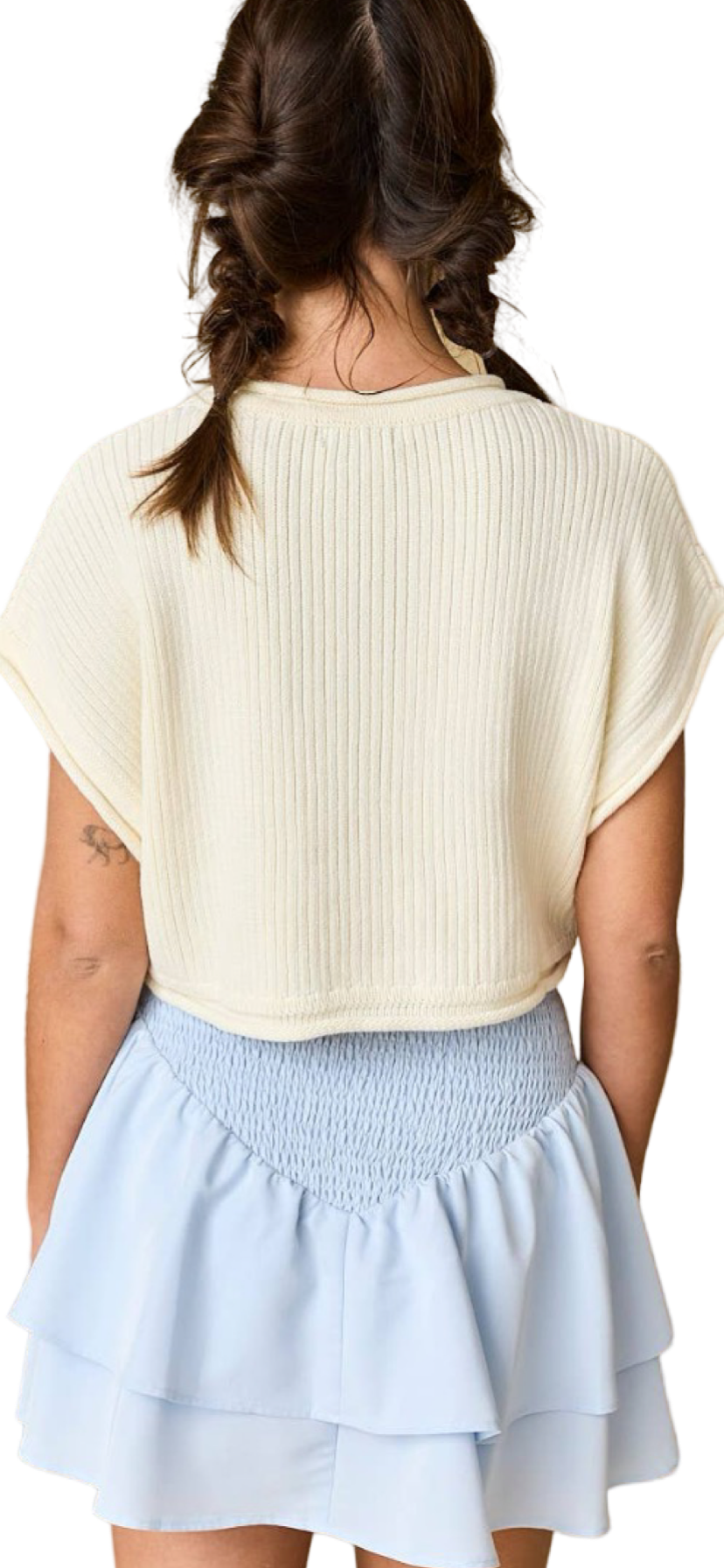 Apparel- Papermoon Olivia Cropped Rib Knit Top