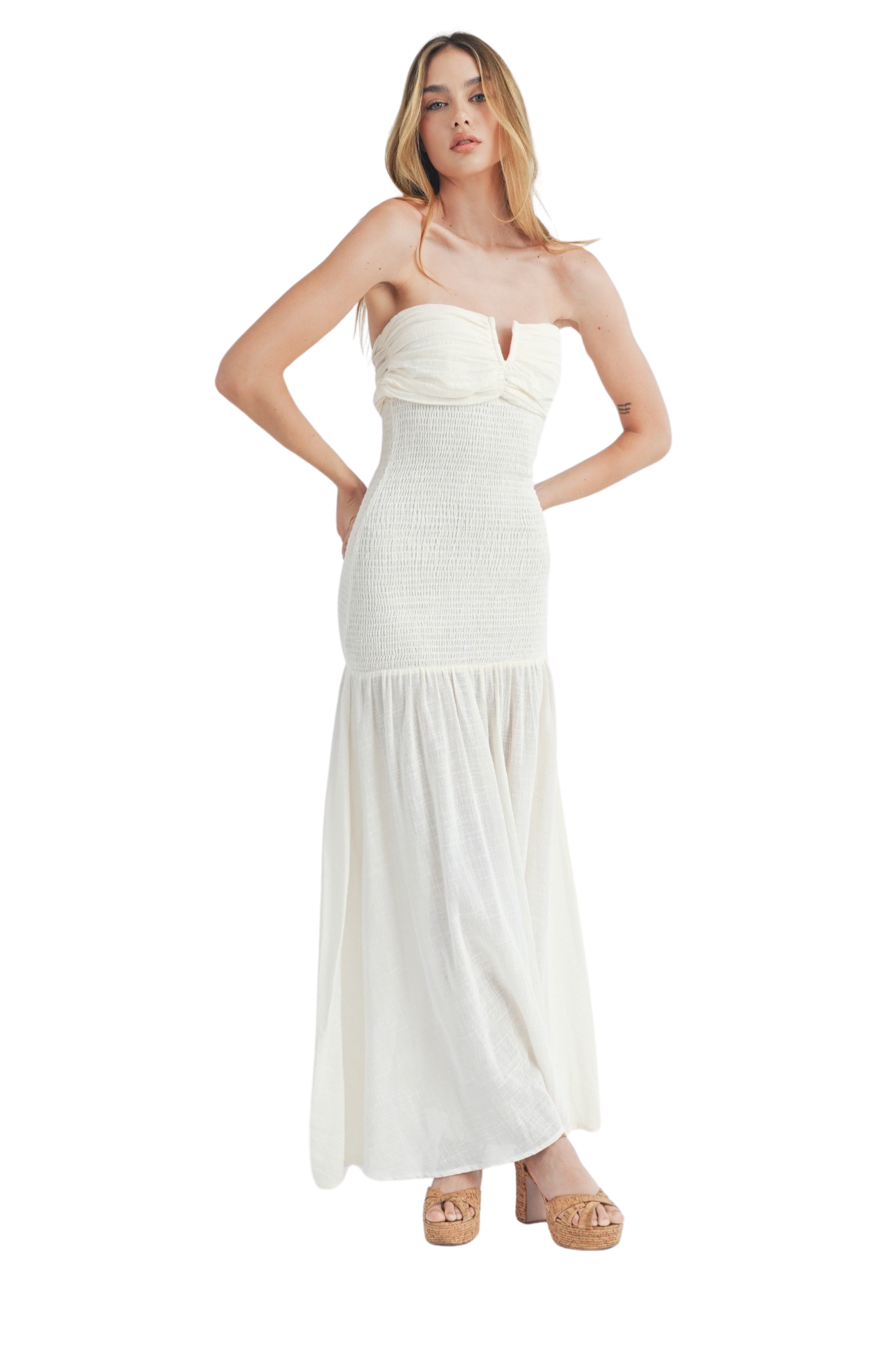 Apparel- Mable Smocked Bodice Maxi Dress