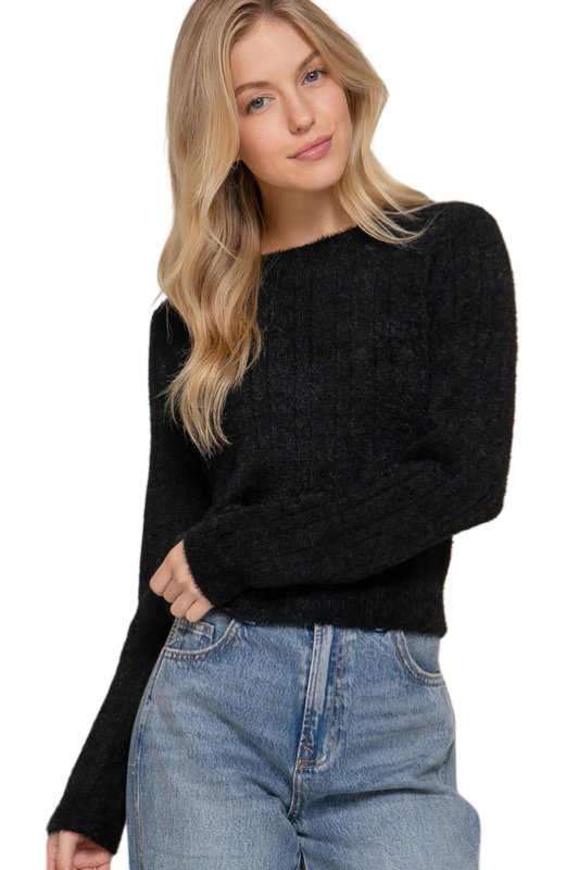 Apparel- Active Basic Long Sleeve Crew Neck Sweater Top