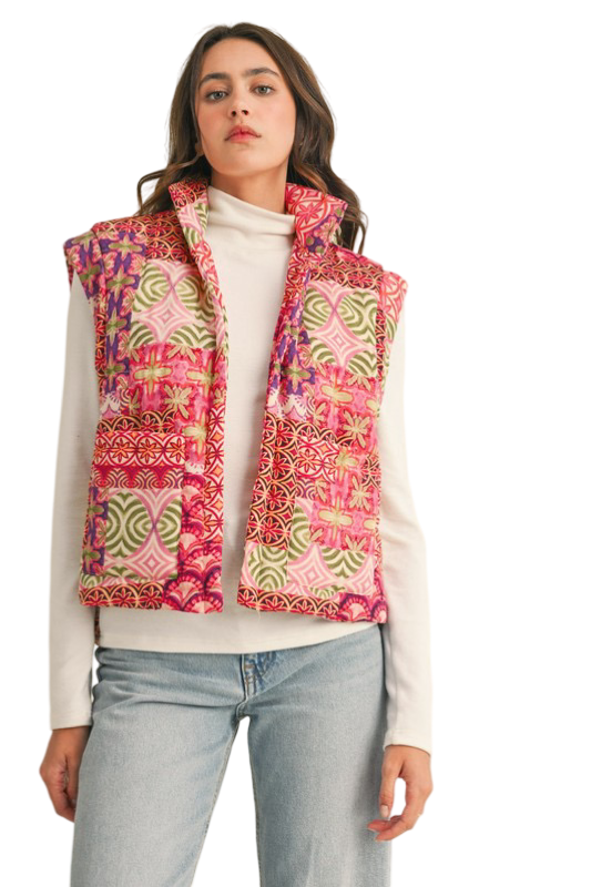 Apparel- En Merci Patchwork Quilted Vest