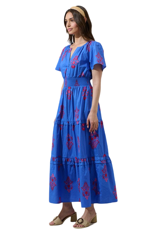 Apparel- Sugarlips Shayna Floral Palmer Poplin Tiered Maxi Dress