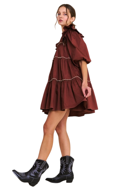 Apparel- In The Beginning Baby Doll Tiered Mini Dress