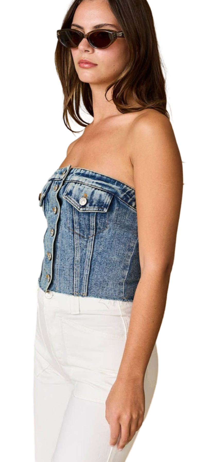 Apparel- Papermoon Kaylani Denim Corset Top