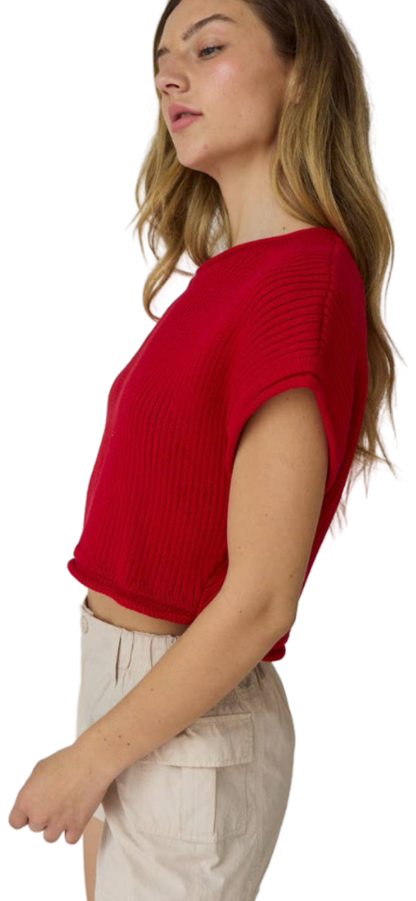 Apparel- Papermoon Olivia Cropped Rib Knit Top