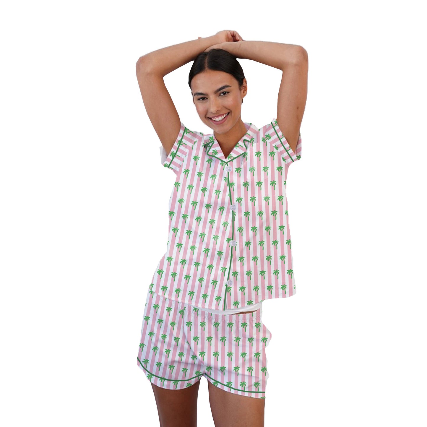 Apparel- Toss Designs Short Set Pajamas - Palm Trees