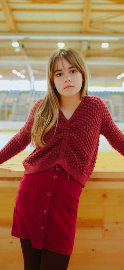 Girls-Molly Bracken Girl Knit Popcorn Sweater