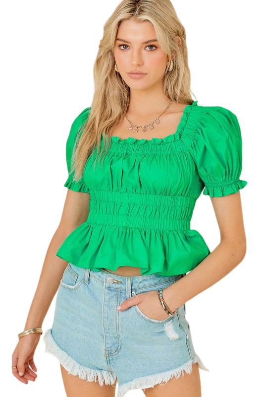 Apparel- Day+Moon Ruffle Poplin Tiered Babydoll Top