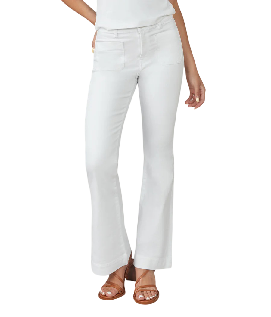 Apparel- Lola ALICE WHT High Rise Flare Jeans