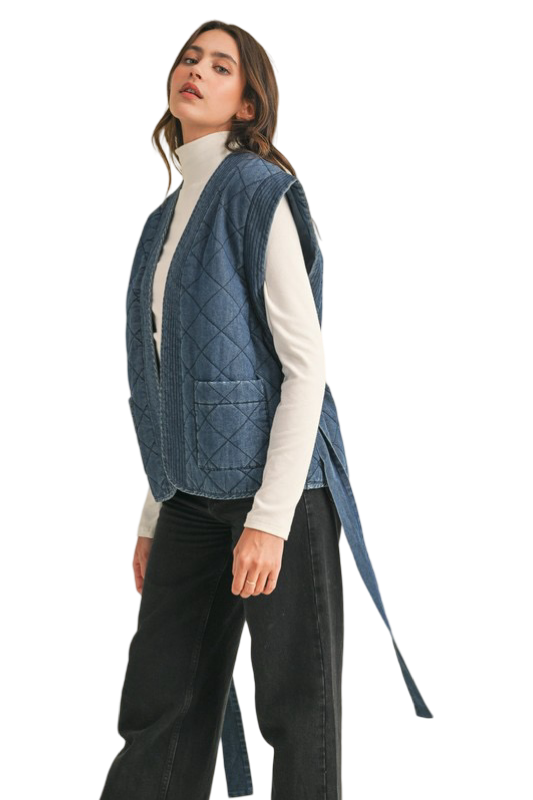 Apparel- En Merci Quilted Denim Vest