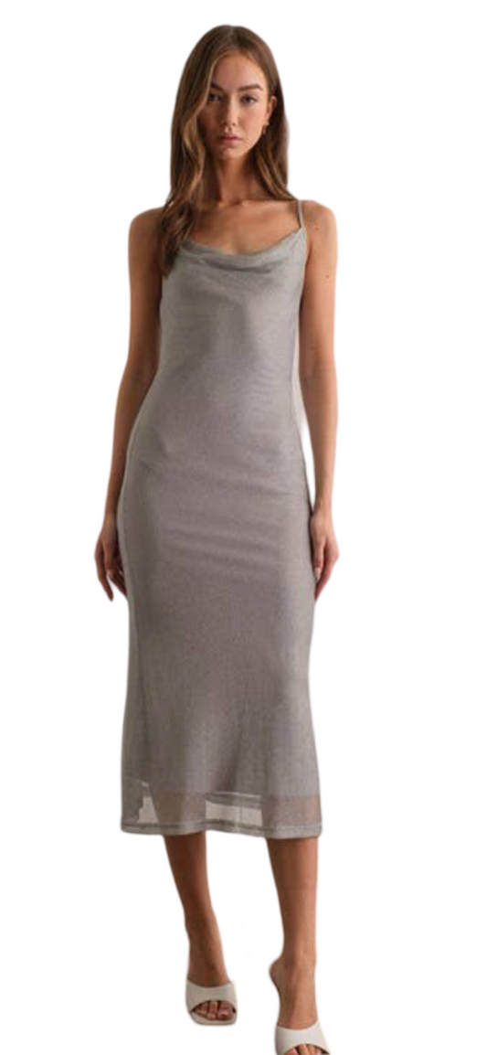 Apparel- Papermoon Eden Metallic Cami Midi Dress