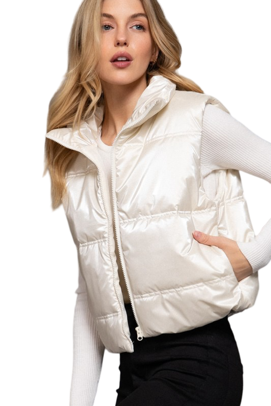 Apparel- Active Basic High Neck Zip Up Vest