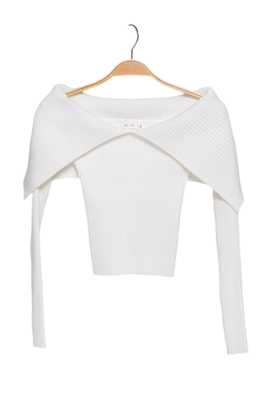 Apparel- Active Basic Off The Shoulder Fitted Sweater Top