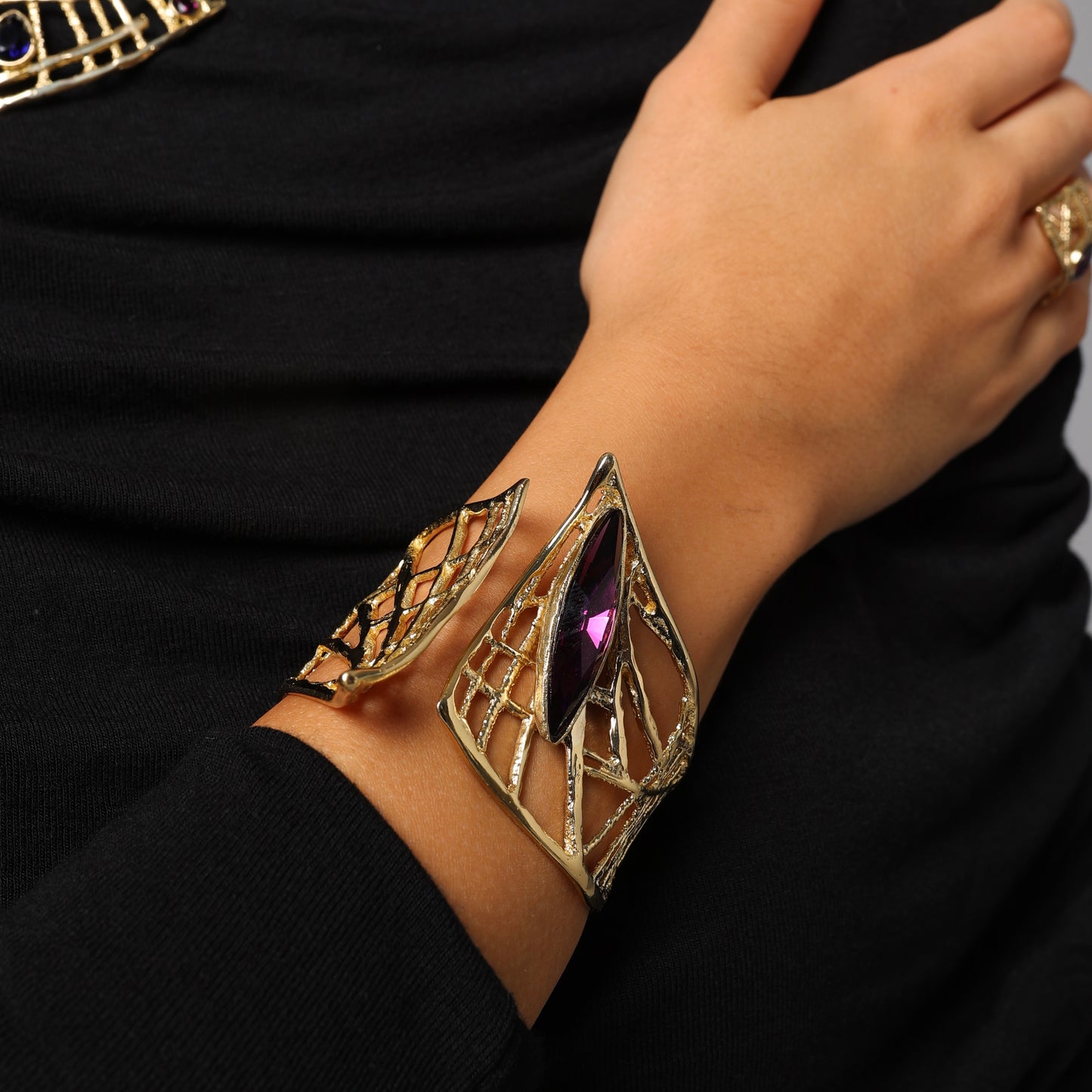 Bracelets- Kalliope Twinkle Dark Cuff Bracelet