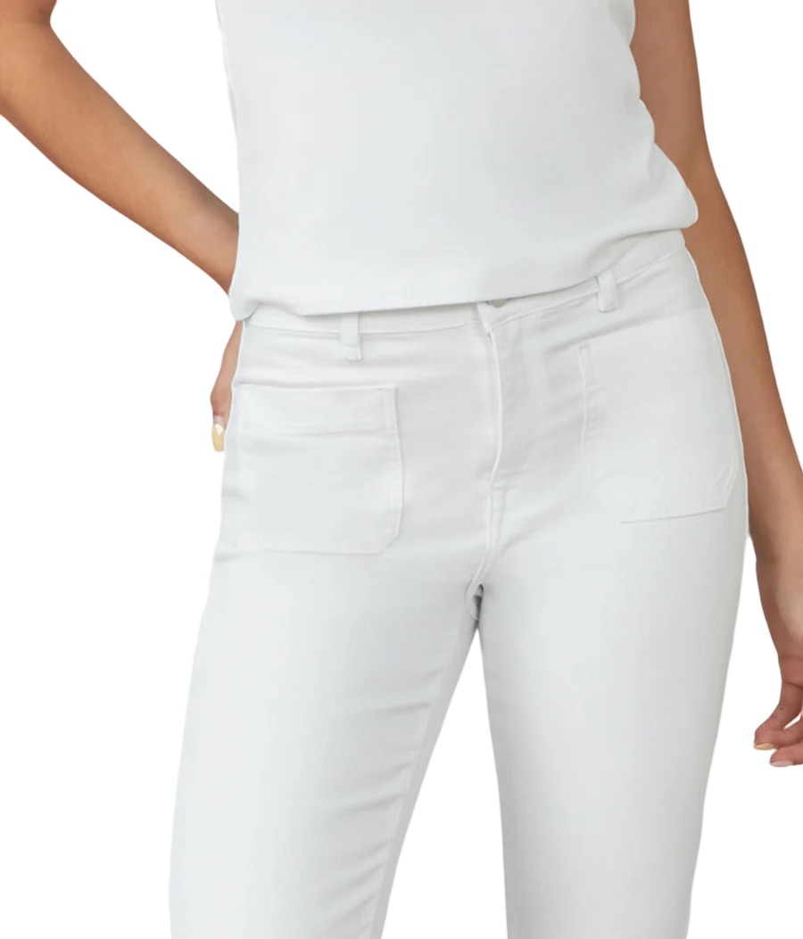 Apparel- Lola ALICE WHT High Rise Flare Jeans