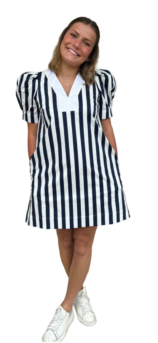 Apparel- English Factory V-Neck Puff Sleeve Dress