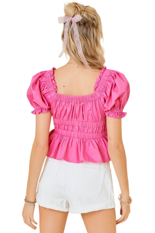 Apparel- Day+Moon Ruffle Poplin Tiered Babydoll Top