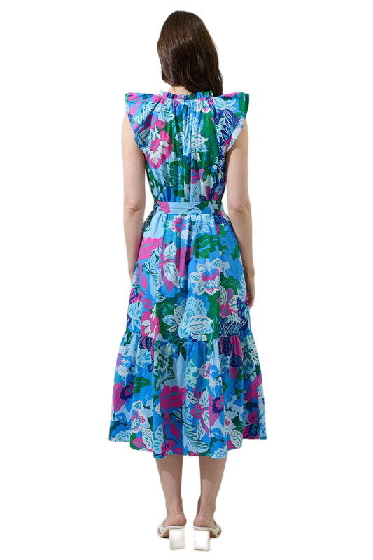 Apparel- Sugarlips Lavera Floral Button Down Midi Dress