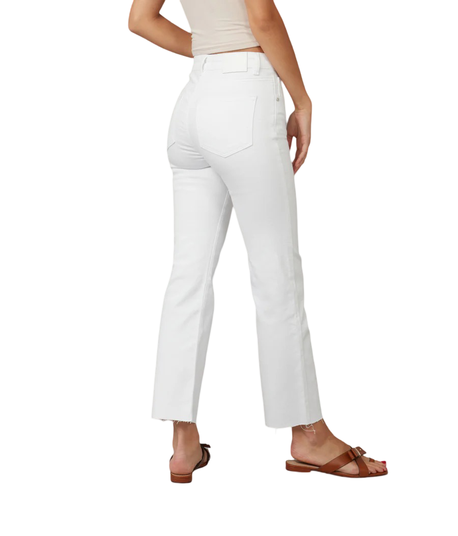 Apparel- Lola DENVER WHT High Rise Straight Jeans