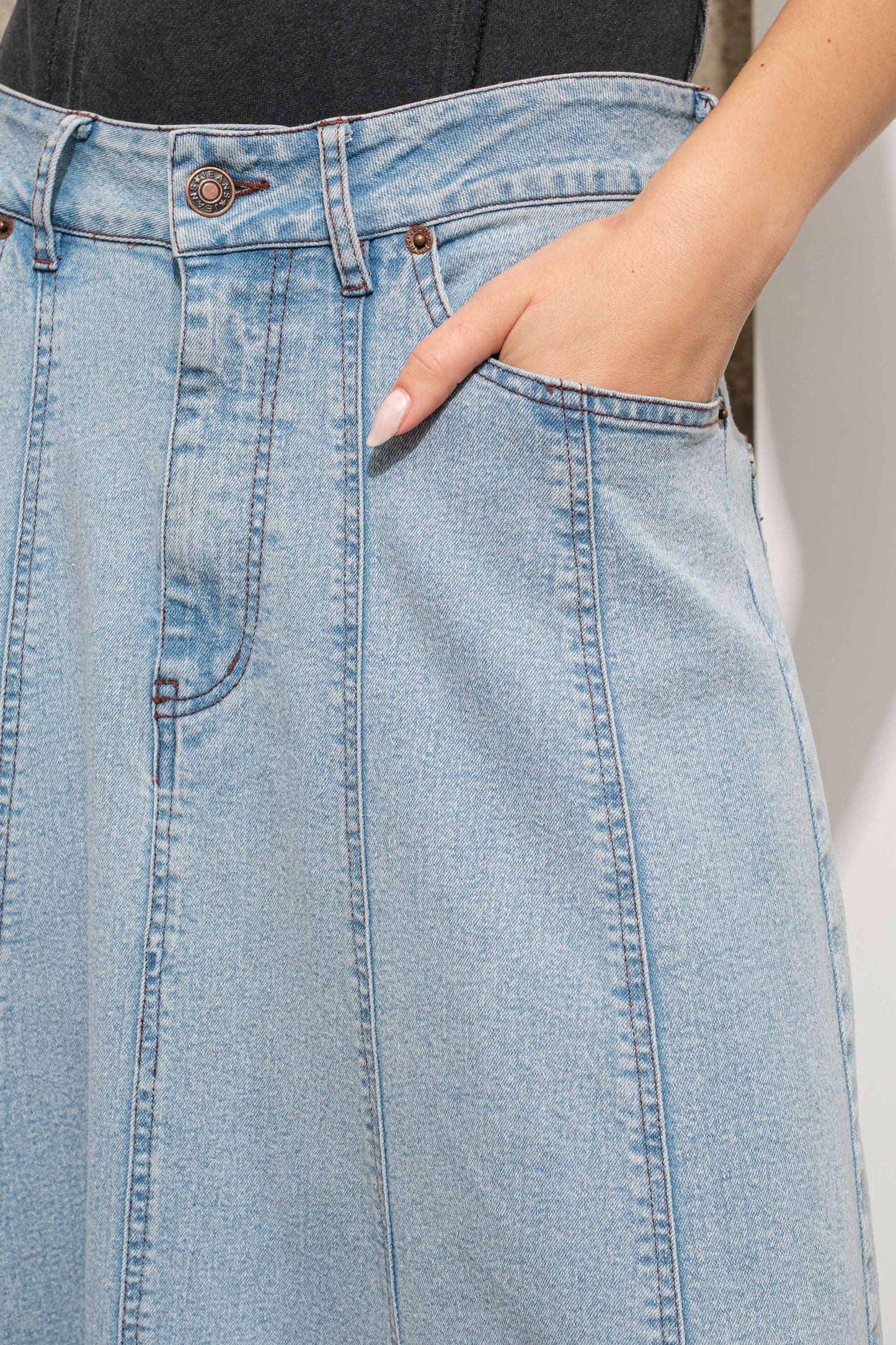 Apparel- Blue B. High Waist Vintage Full Long Skirt