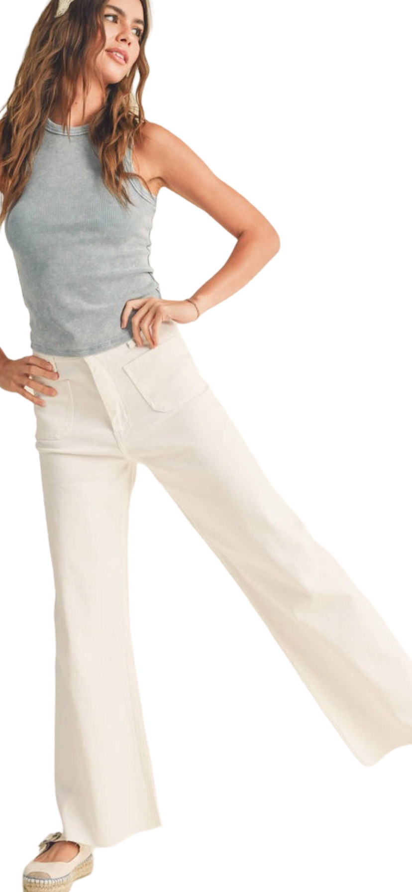 Apparel- MIOU MUSE Straight Wide Leg Pants with Front Pockets