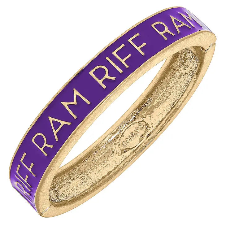 Bracelets- Canvas Game Day TCU Frogs Enamel Hinge Bangle