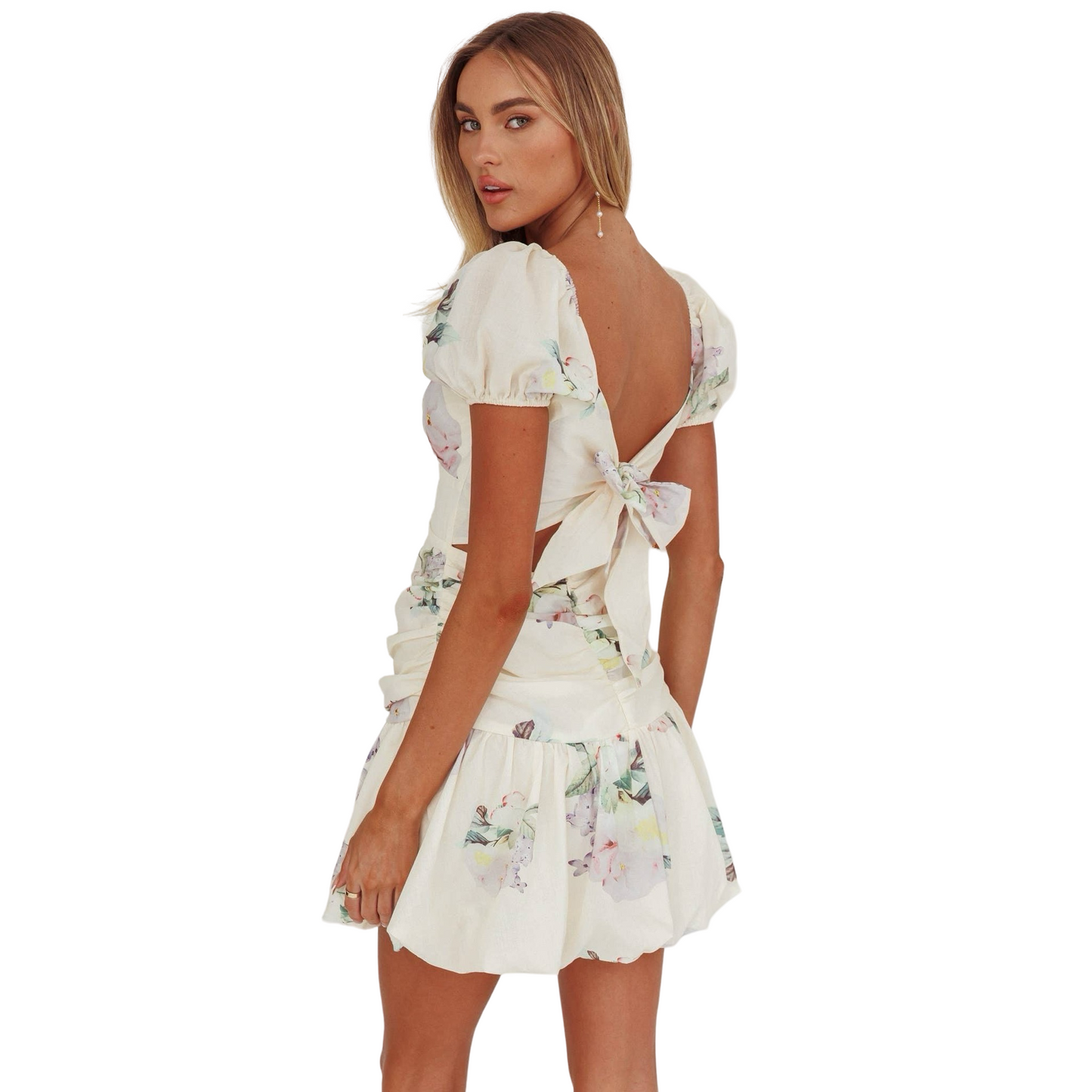 Apparel- Saints and Secrets Puffy Floral Mini Dress